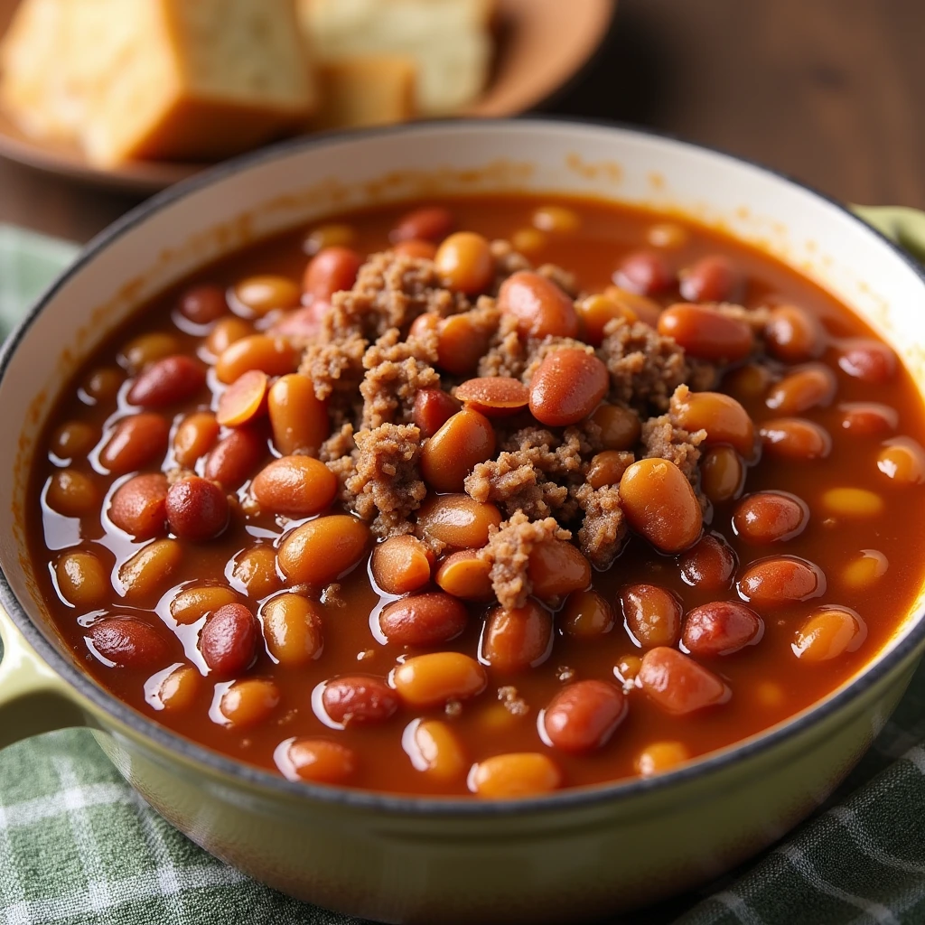 "baked beans with ground beef