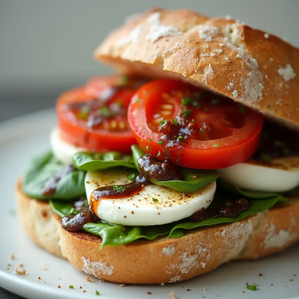 Caprese Sandwich with Balsamic Glaze