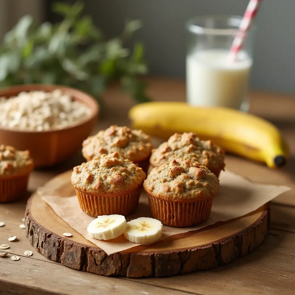 Banana Oatmeal Cottage Cheese Muffins