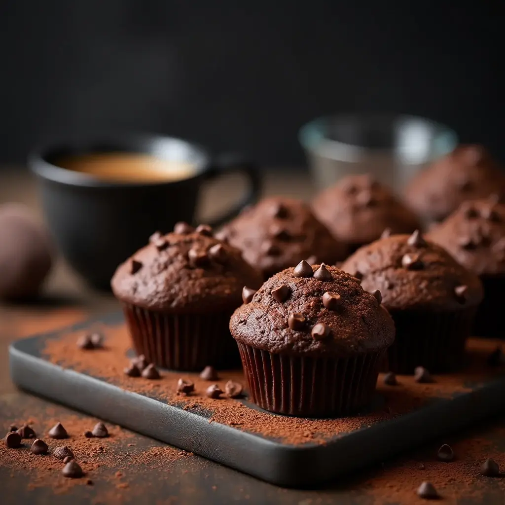  Chocolate Cottage Cheese Muffins with a Hint of Espresso