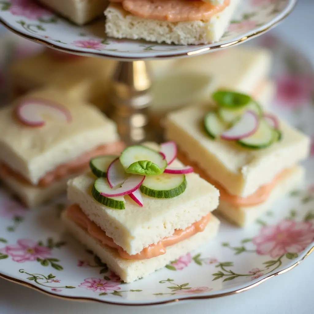 Radish and Cucumber Tea Sandwiches