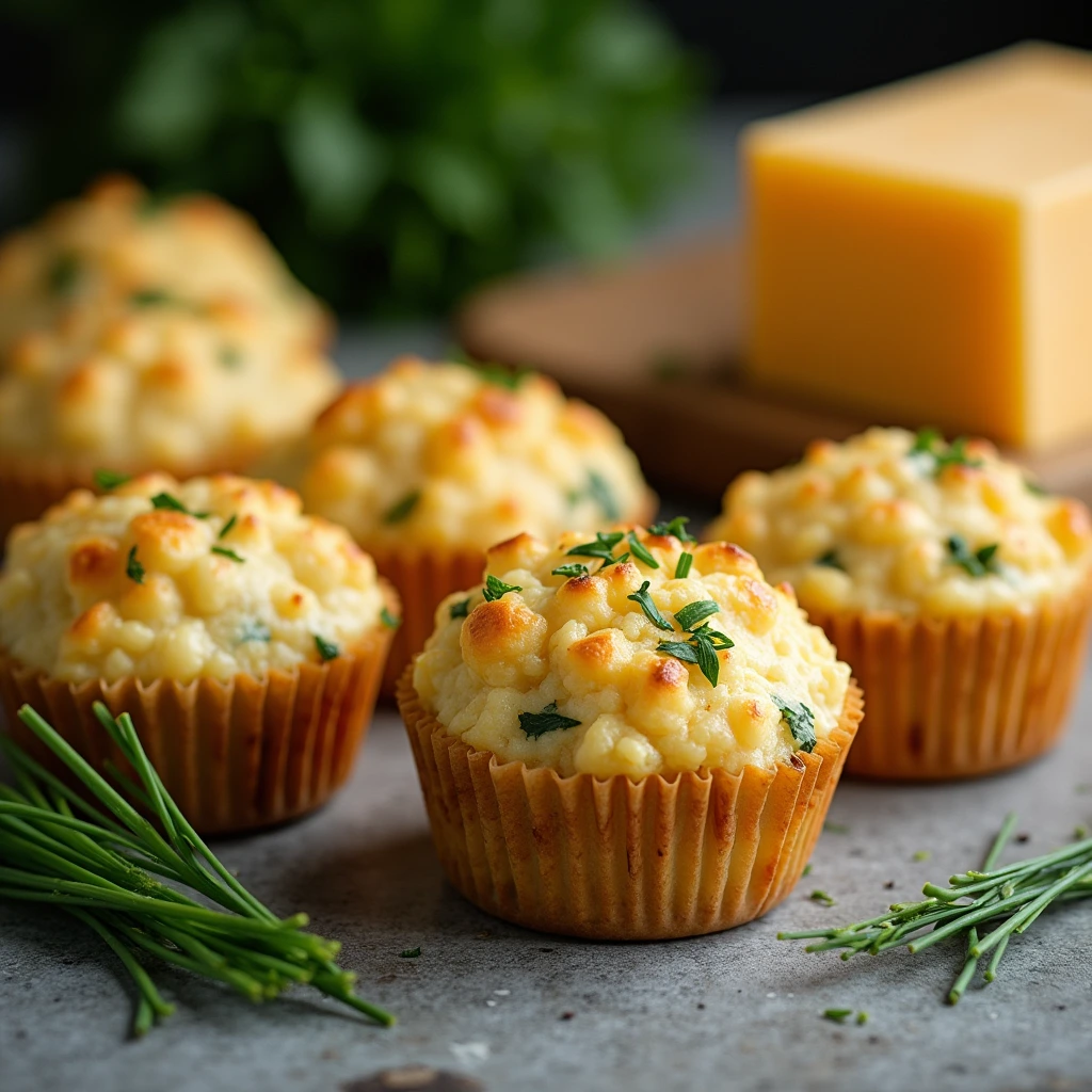 Savory Cheddar and Herb Cottage Cheese Muffins